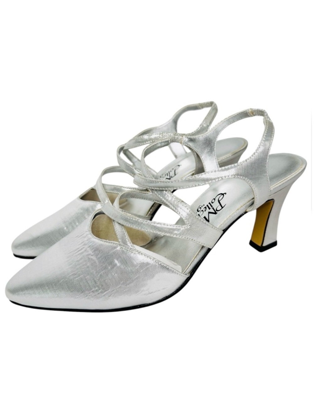 PM Collection 925 Silver Slingback Shoes 8 Wide NWT
